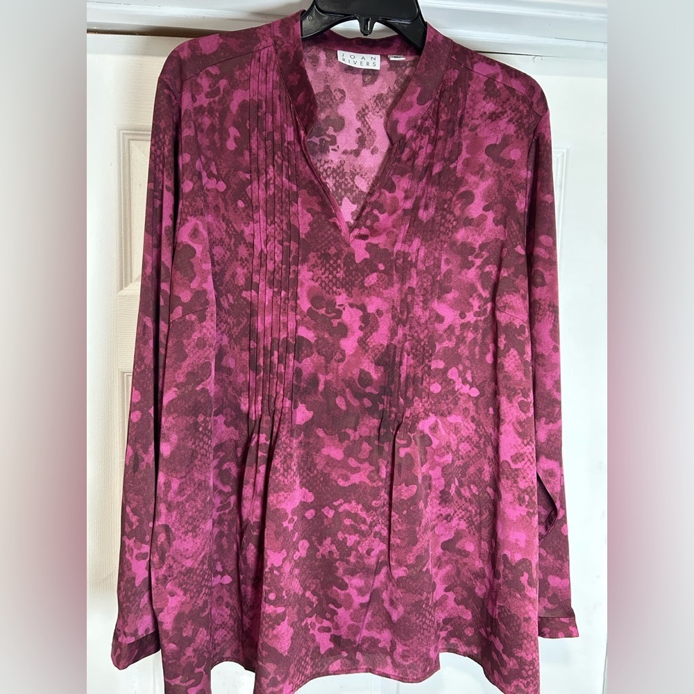 Joan Rivers Pink Patterned Blouse - Picture 2 of 4